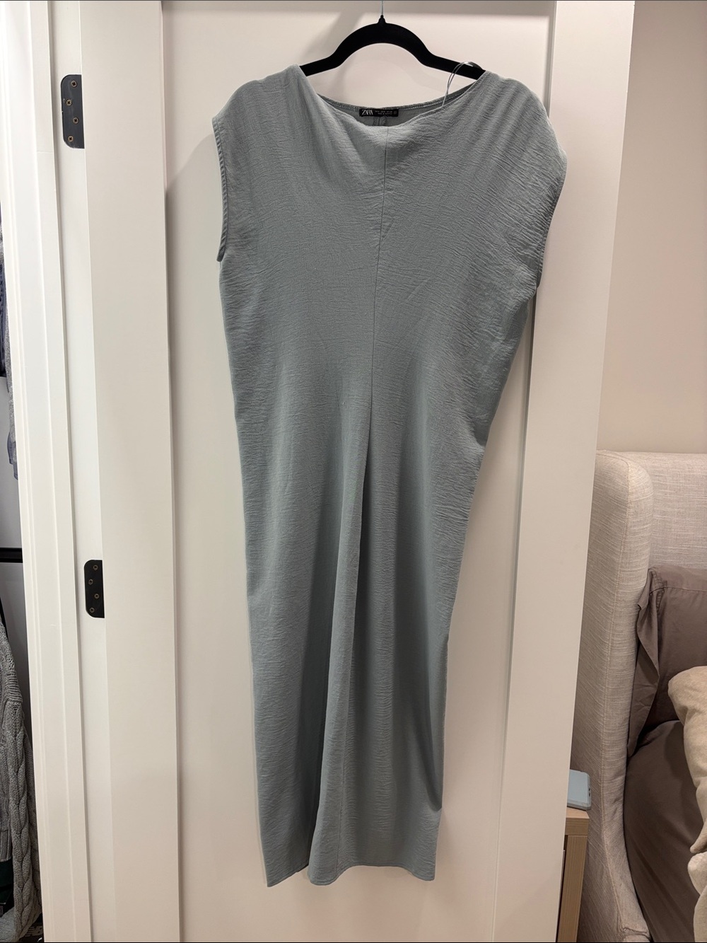 Zara Slate Gray Sleeveless Midi Dress